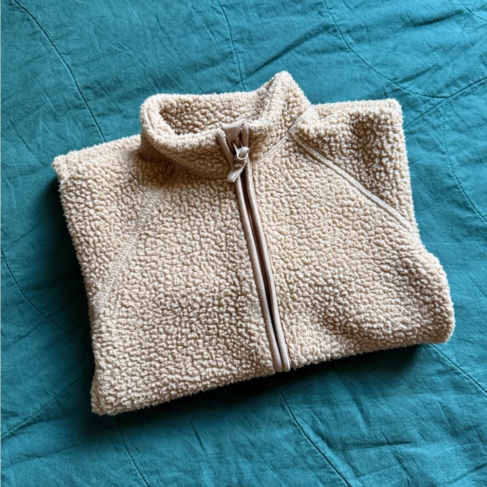 H&M Tan teddy bear Zip-Up Jacket